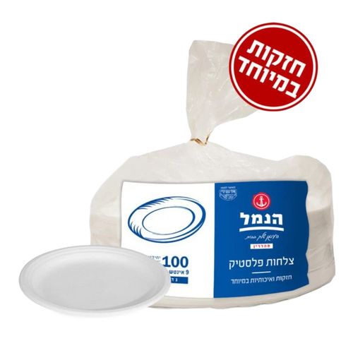 צלחות פלסטיק גדולות 100