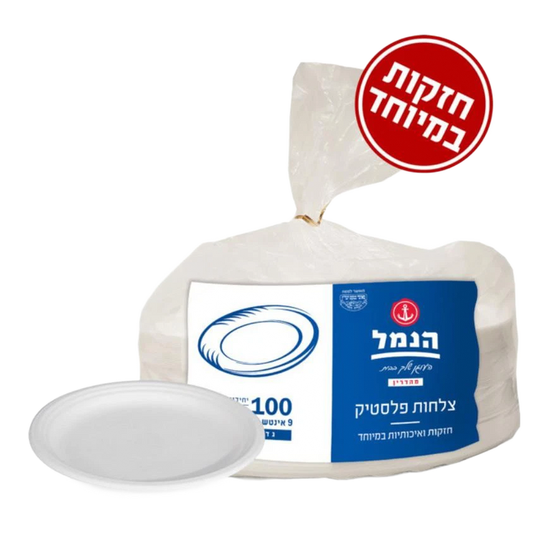 צלחות פלסטיק גדולות 100